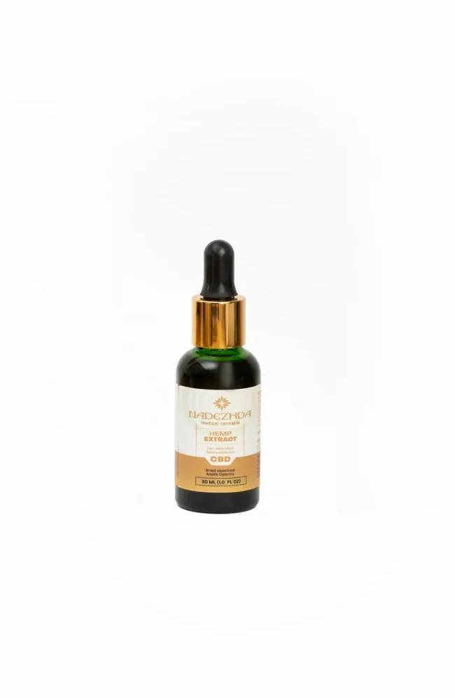 Aceite de cáñamo con CBD 30ml en frasco ámbar con gotero para aplicación sublingual